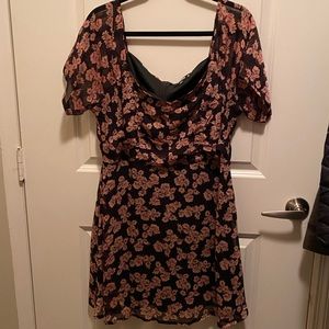 Missguided Black and Pink Floral Dress